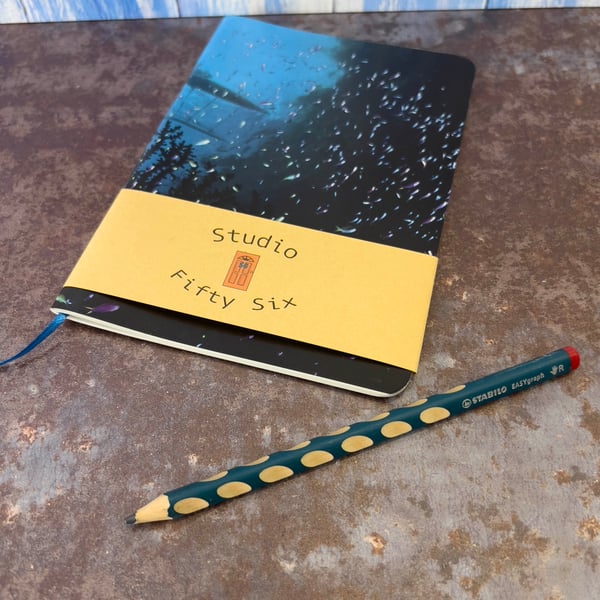 Notebook, Marine themed, A5 (ish), made from up-cycled and recycled materials.