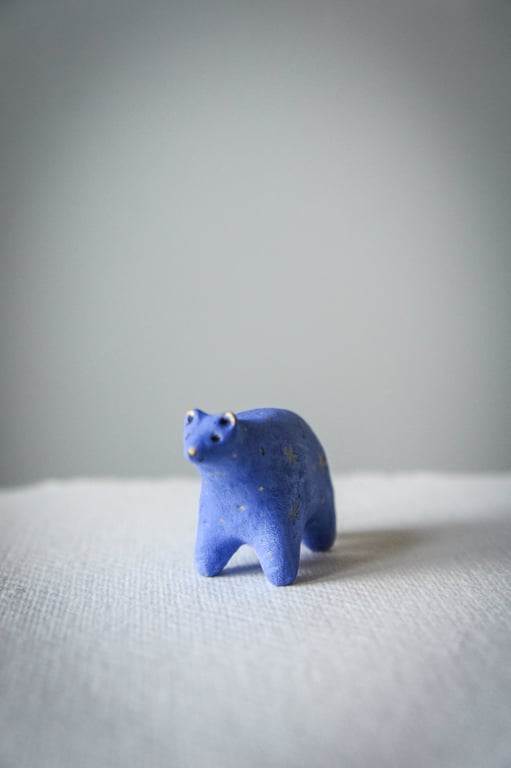Small Starry Bear Handmade Sculpture