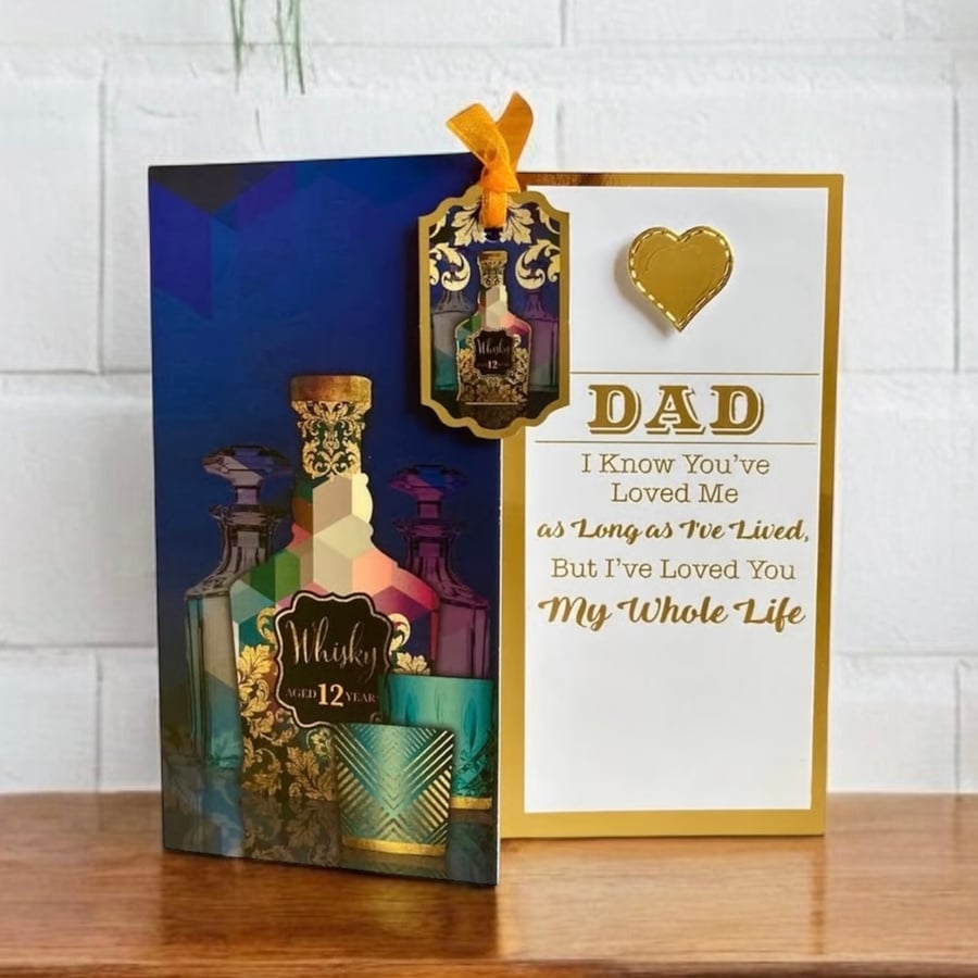 Birthday Card for Dad. Card for a Whisky Loving Dad.