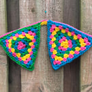 Handmade crochet granny bunting