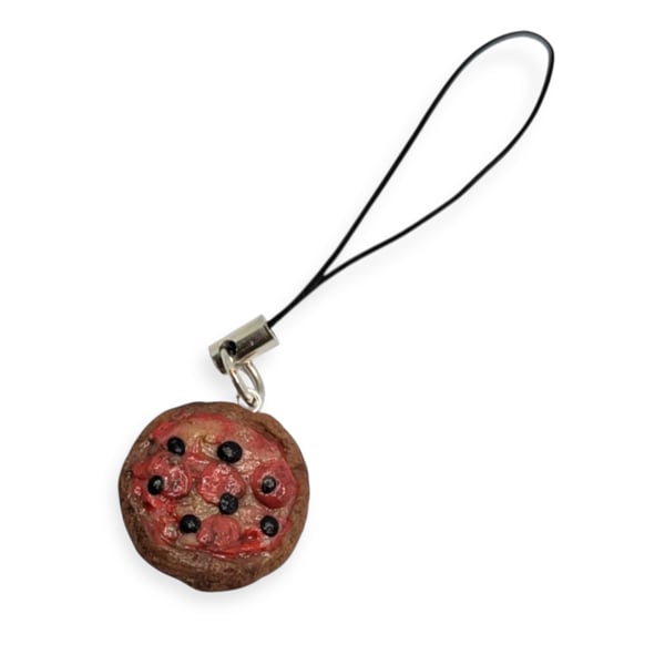 Miniature Pizza Phone Charm Polymer Clay Gift For Pizza Lover Phone Accessory