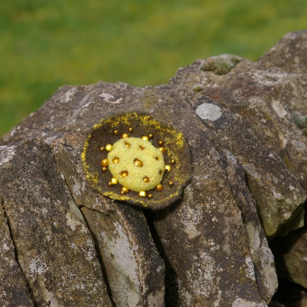 Handmade Felted Wool Brooch
