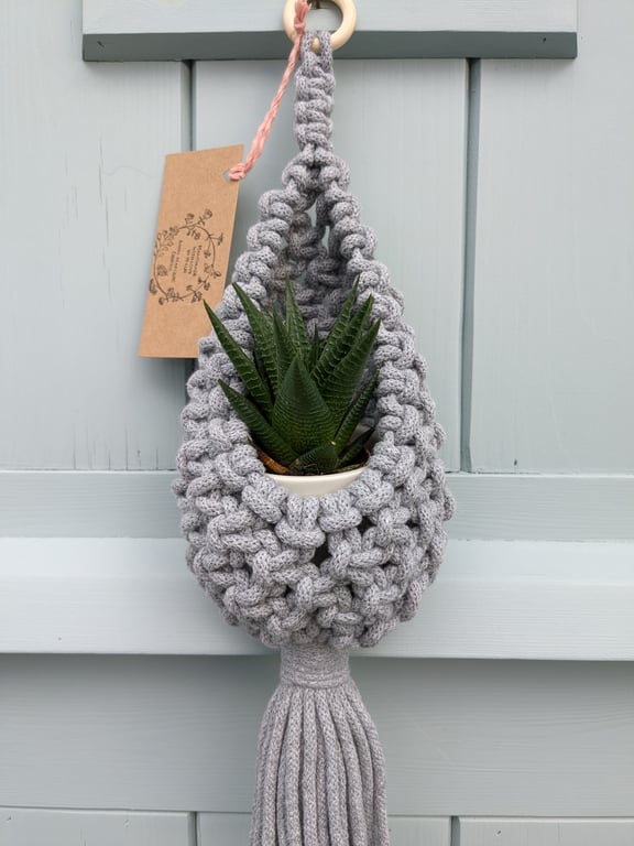  Eco Cotton Macramé Hanging Basket Plant Pot Holder