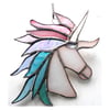 Unicorn Suncatcher Stained Glass Handmade 026 Pastel