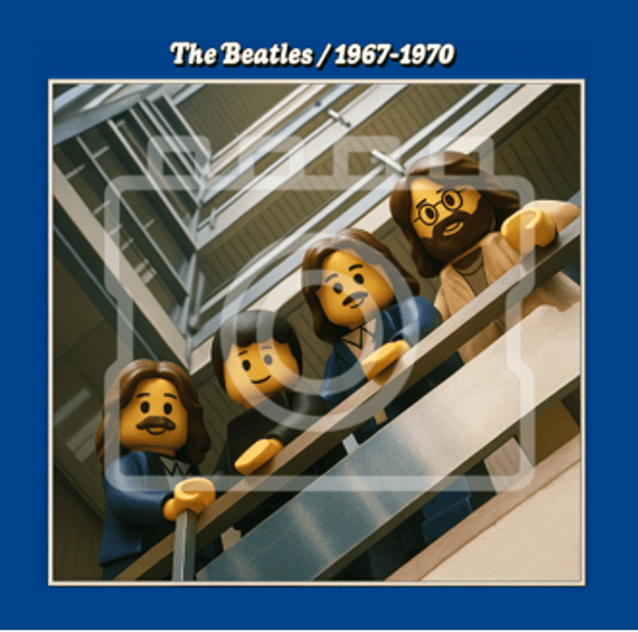 LEGO-Inspired The Beatles "1967–1970" (Blue Album) – 5x5" Mounted Print