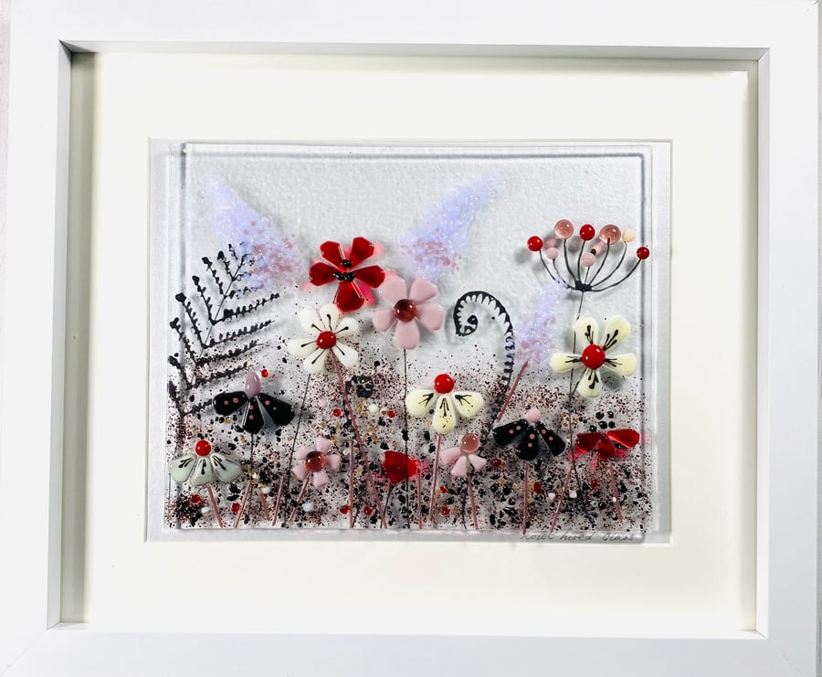  Stunning Fused glass muted meadow picture.