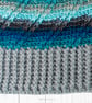 Crochet hat, beanie. Blue and grey ombre ladies swirl pom pom hat. Ladies hat. - Image 9