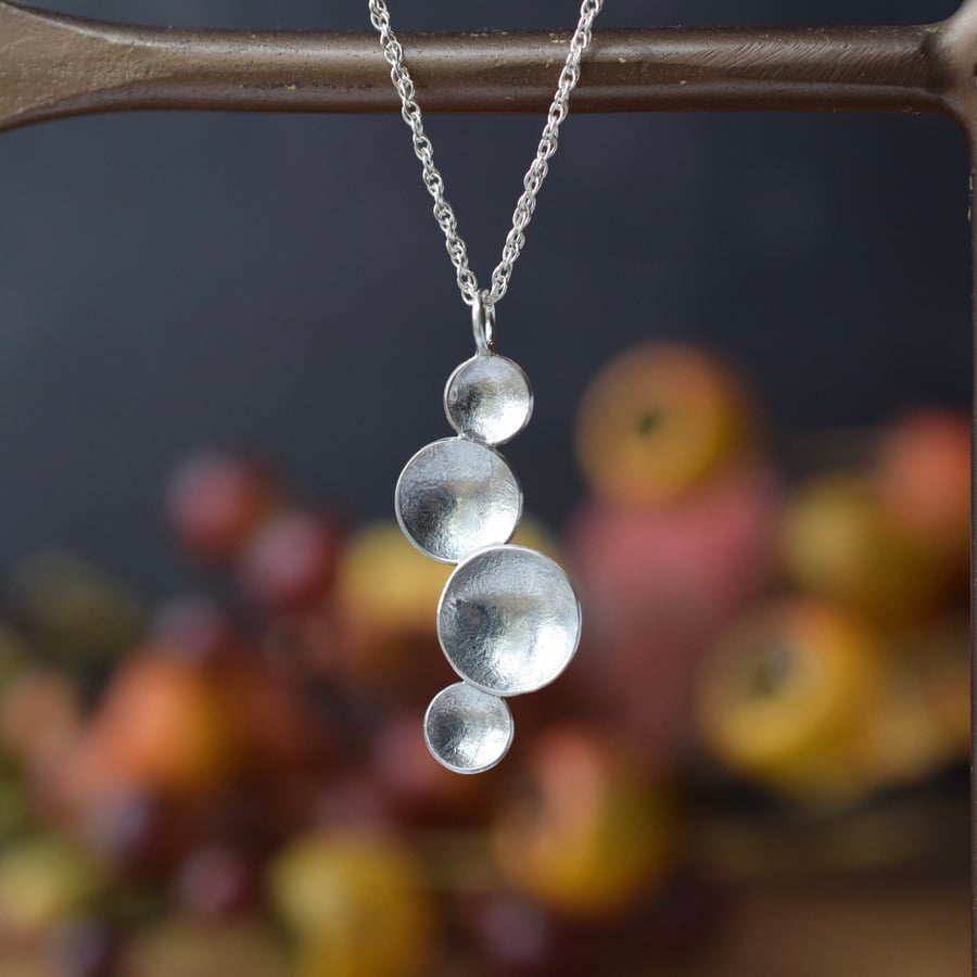 Sterling Silver Circles Necklace - Modern Contemporary Artisan Jewellery