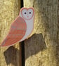 Barn Owl Wooden Pin Brooch - Image 6
