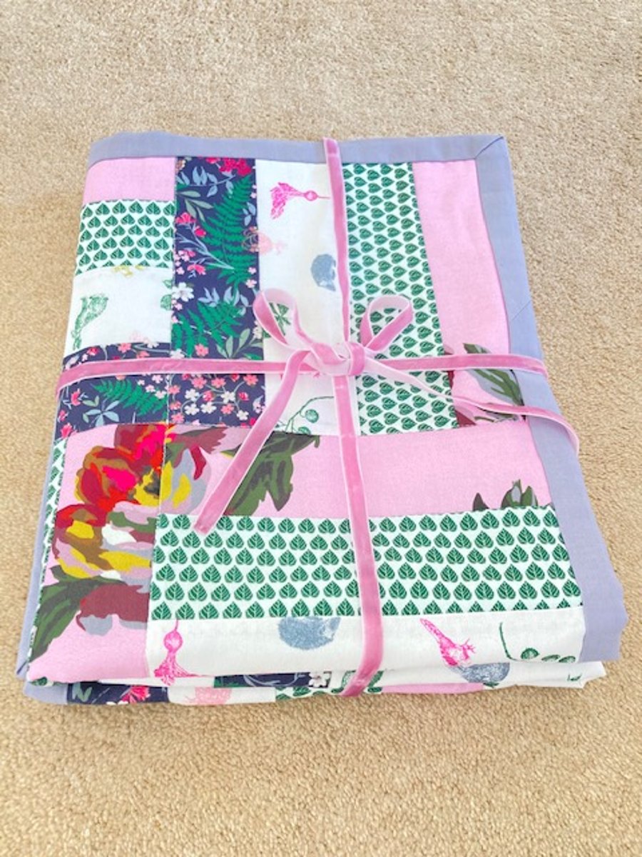 Patchwork Cot Quilt - Play Mat - Pink Quilt