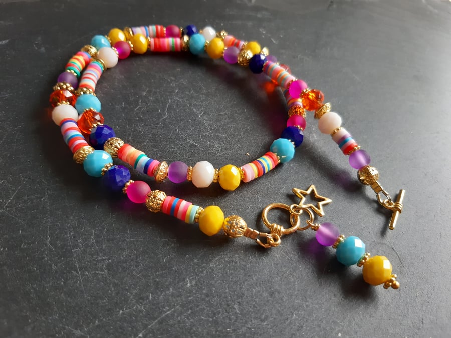 Indian Summer Colourful Crystal Necklace 