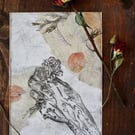 Hand-printed Collaged A5 Relief Etching Print 'Apart of Us'