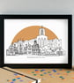 Guildford Landmarks Skyline Art Print - Image 3