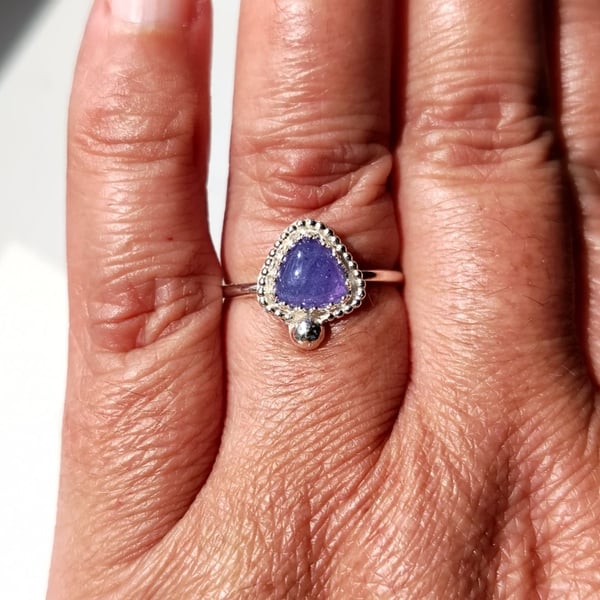 Silver Ring Tanzanite Adjustable Jewellery Gift Recycled Sterling .925