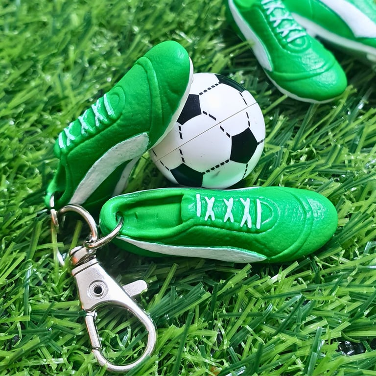 Football Boots Keyring, Soccer Backpack Charm, Keychain For Football Fans, Green