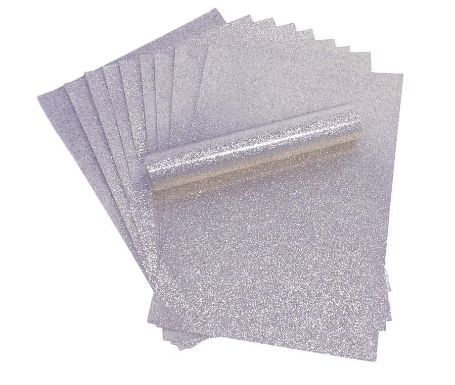 A4 Silver Glitter Paper Sparkly Soft Touch Non Shed Thick 150gsm 100lb Text Pape