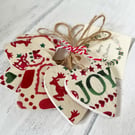 Small Wooden Emma Bridgewater Designs Christmas Tree Decorations Set of 6