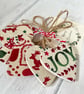 Small Wooden Emma Bridgewater Designs Christmas Tree Decorations Set of 6 - Image 1