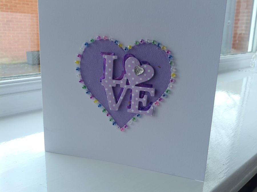Romantic love heart card