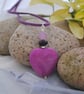 Purple jade heart pendant necklace - Image 4