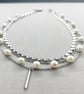 3 Layer Stainless Steel Necklace With Cultured Pearls - Image 8
