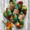 Hand dyed knitting yarn 4 ply Merino Sparkle Autumn Moorland 100g