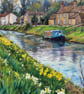 A4 Print Narrow Boat Outwell Norfolk - Image 1