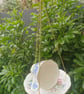 Royal Albert Sweet Pea Teacup Bird Feeder Upcycled Bone China Hanging Bird Feed - Image 4