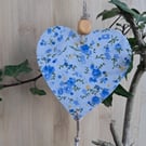 Three Wooden Hanging Hearts with Fabric Decoupage