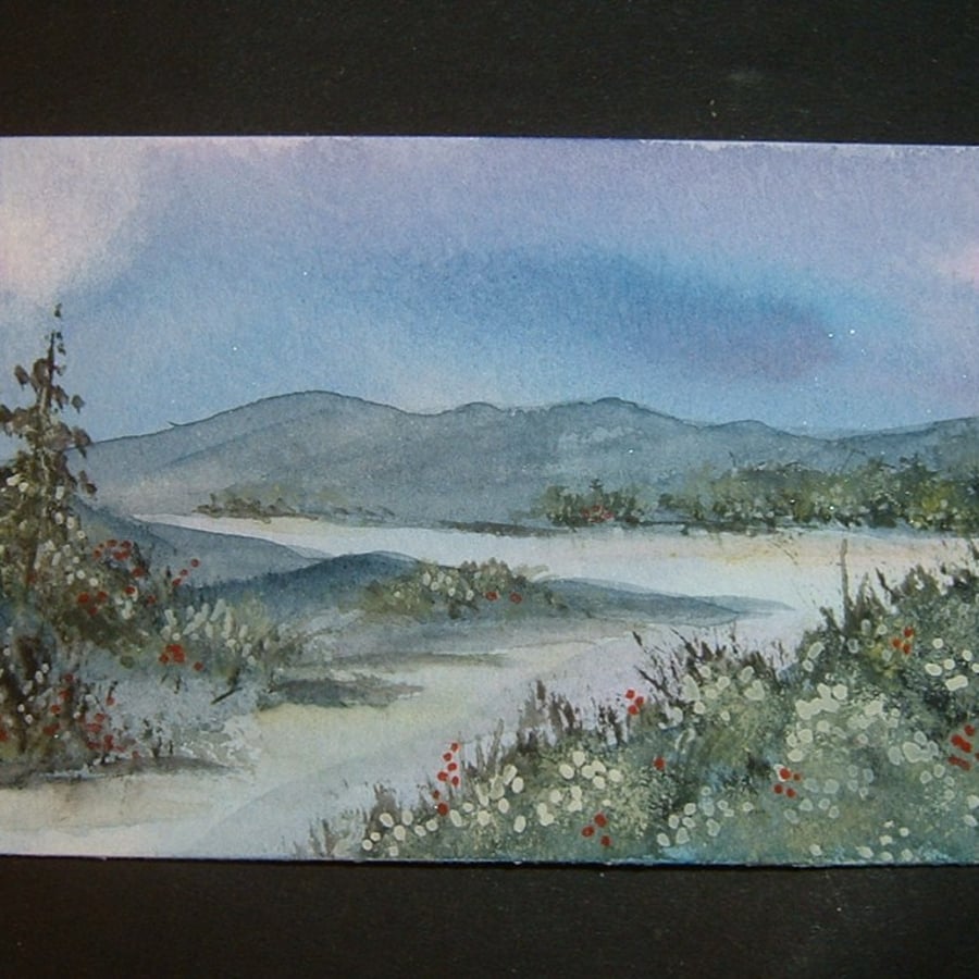 Art painting aceo SFA original paintings landscape river 101