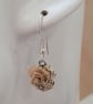 Dainty rose drop earrings made with paper from Wuthering Heights, origami  - Image 2