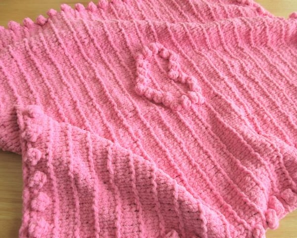 Pink Hearts Baby Pram Blanket