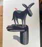 Donkey Monolith No.13 A1 three-colour linocut screen-print (red donkey) - Image 3