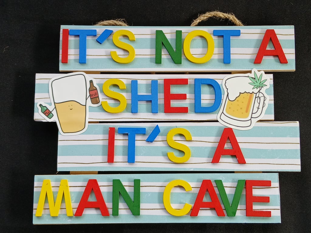 Hand decorated hanging wooden sign 