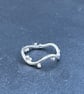 Silver Bubbles Ring, silver wave ring, stack ring, freeform ring, wave ring,  - Image 3