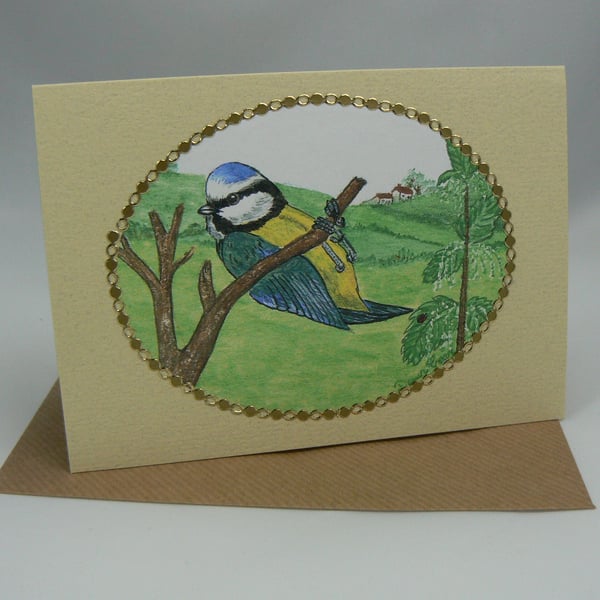 Blue tit card (any occasion)
