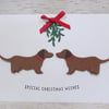 Christmas Dachshund Dog Card Special Christmas Wishes