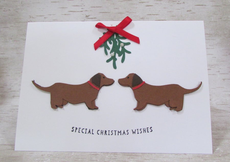 Christmas Dachshund Dog Card Special Christmas Wishes