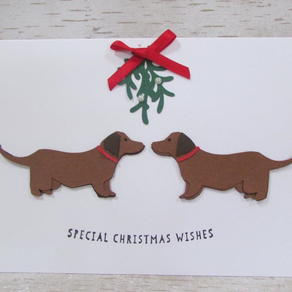Christmas Dachshund Dog Card Special Christmas Wishes