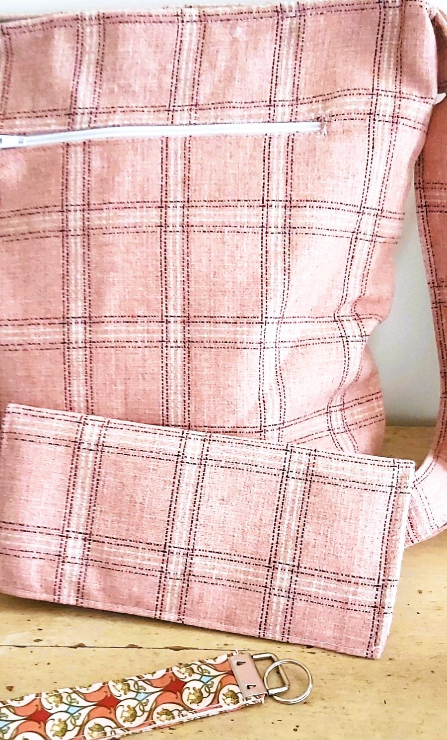 Large soft pink trail tote with free matching wallet