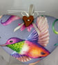 Handmade hummingbirds hanging fabric hearts set of 2 - Image 3