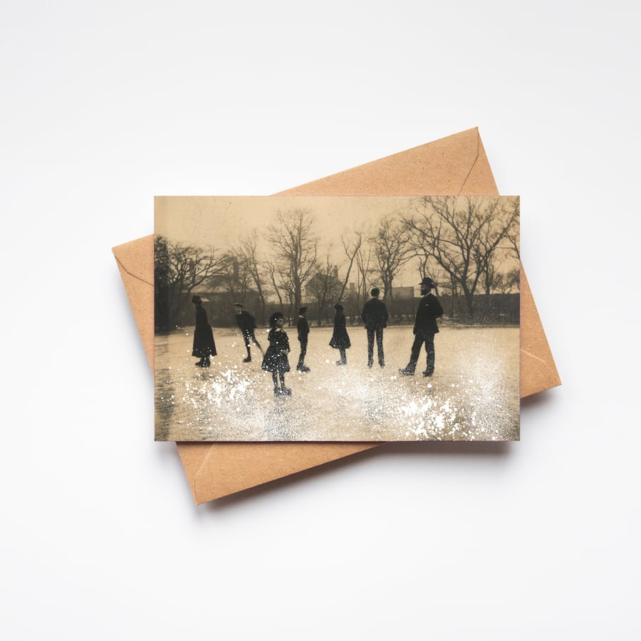 Ice Skating Christmas Card Pack - Snow Spray