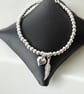 Sterling Silver Feather Heart Charm Bracelet, Adjustable Slider Clasp - Image 4