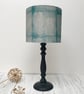 Hand Printed Organic Cotton Square Cushion  - FOLKI - Teal - Image 8