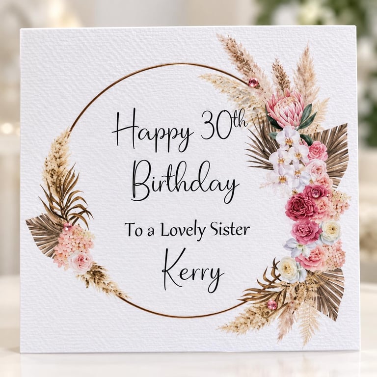 Floral Personalised Birthday Card for Her Happy Birthday Auntie Cousin Grandma