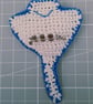 Crocheted and beaded brooch - manta ray - Image 3