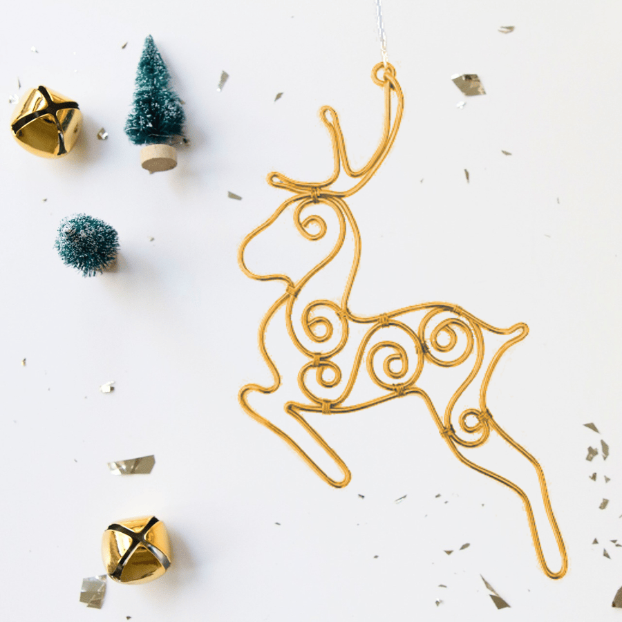 Swirl Reindeer Christmas Decoration
