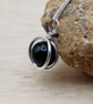 Minimalist Black tourmaline 3D circle pendant  necklace. - Image 1