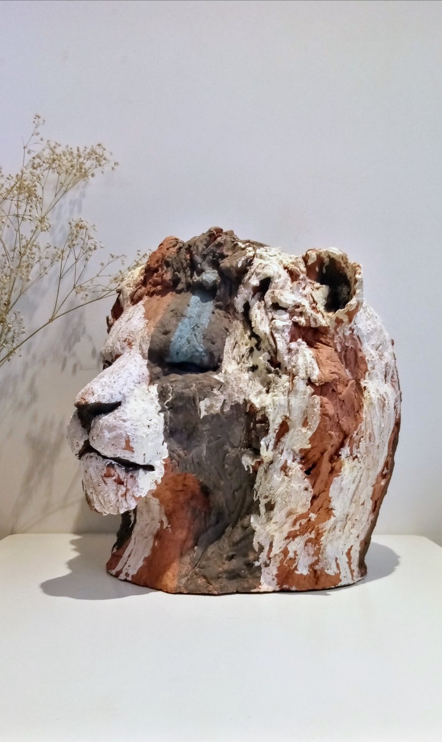 Lion head sculpture 