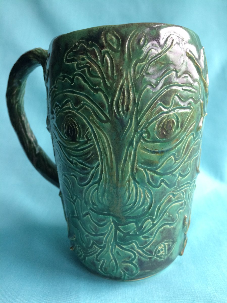 Green Man Large Rustic Mug